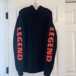 The Weeknd XO black hoodie. Legend sleeves